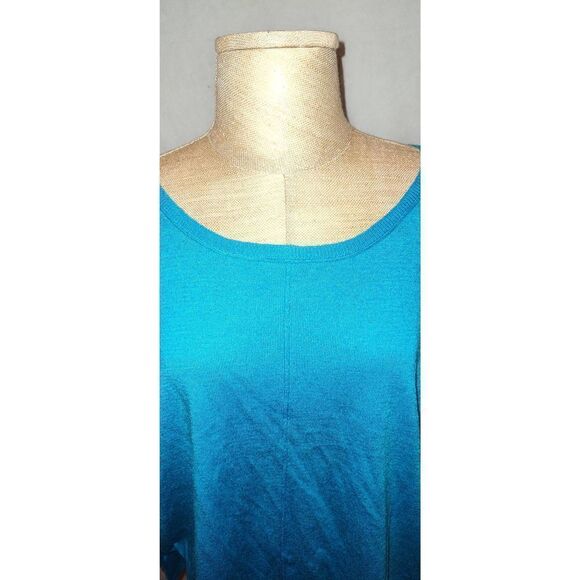 h.one teal wool blend drop shoulder sleeve. Size Large. - Picture 2 of 6